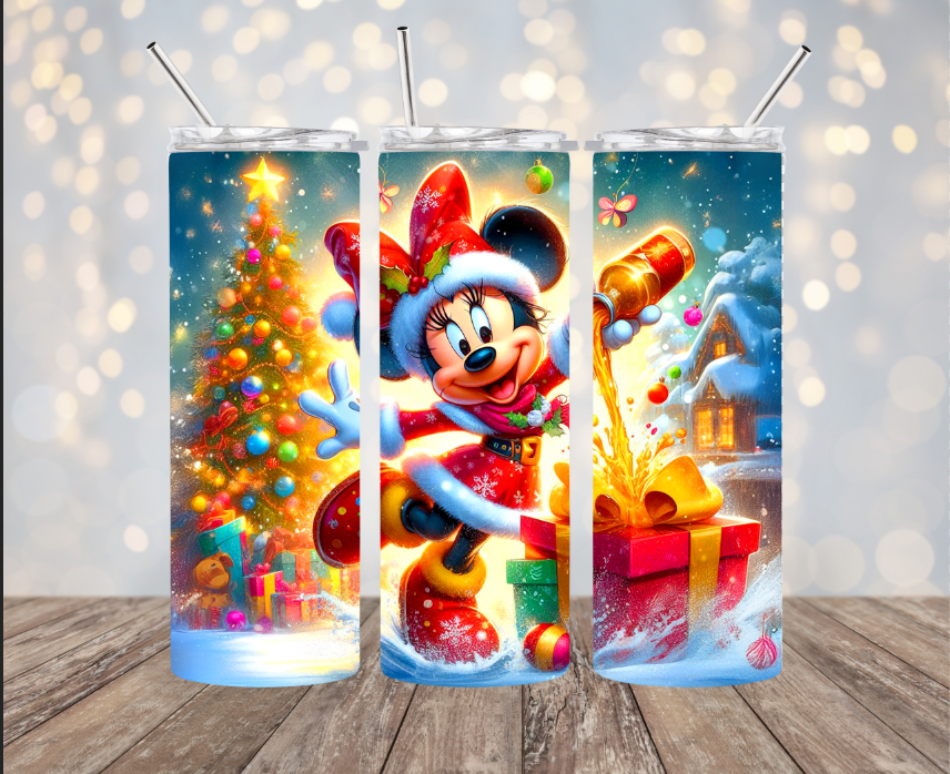 20 oz Stainless Steel Tumbler - Christmas - Minnie