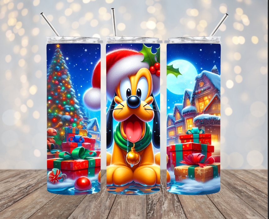 20 oz Stainless Steel Tumbler - Christmas - Pluto