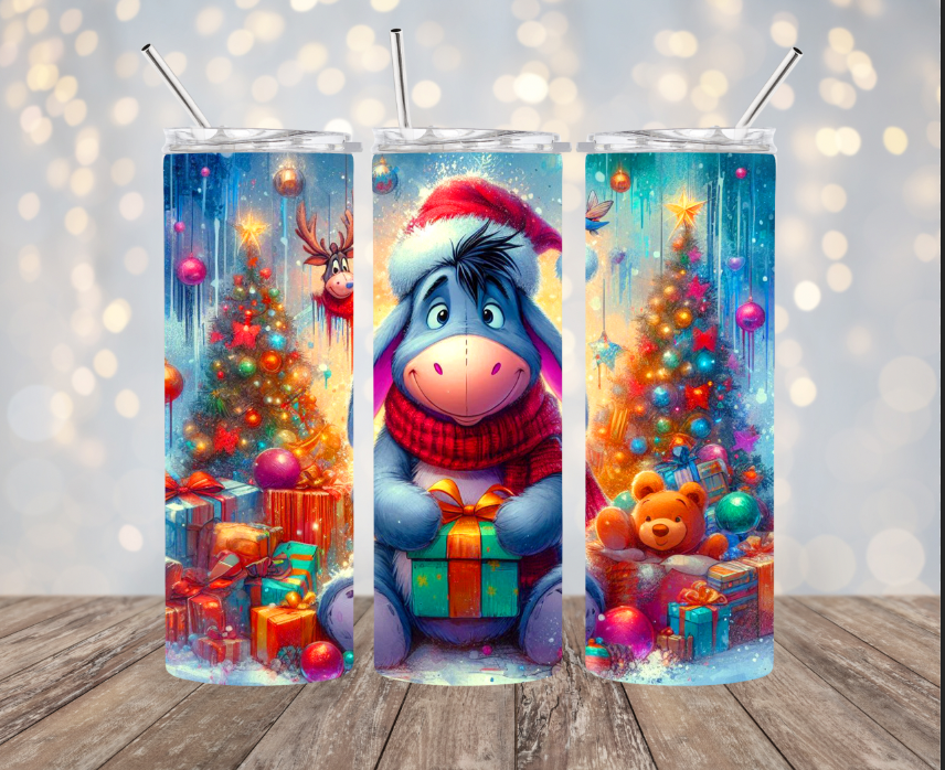 20 oz Stainless Steel Tumbler - Christmas - Eeyore