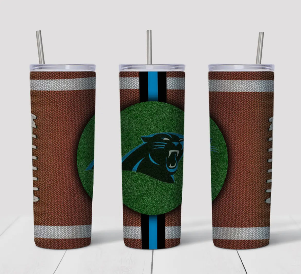 20oz Stainless Steel Tumbler - Football - Panthers