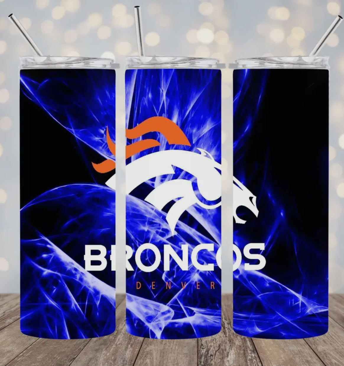 20oz Stainless Steel Tumbler -Football - Denver Broncos