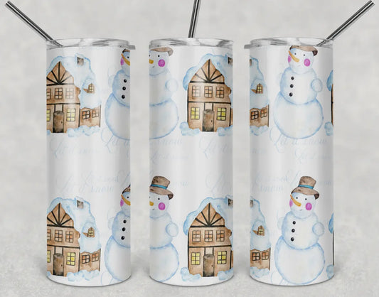 20 oz Stainless Steel Tumbler - Christmas - Snowman