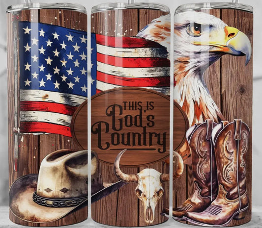 20oz - Tumbler or Bluetooth Tumbler - This is God's Country