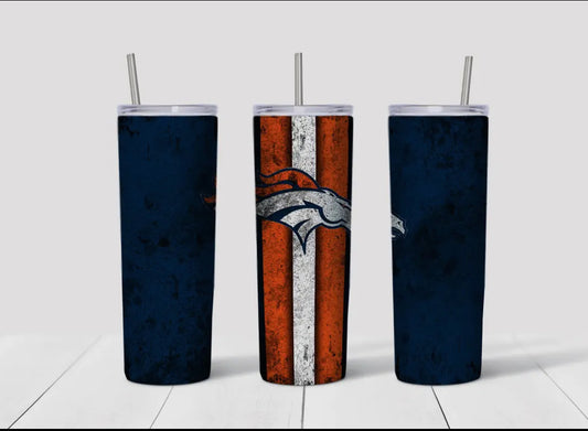 20oz Stainless Steel Tumbler -Football - Denver Broncos