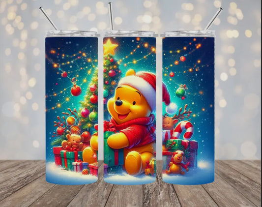 20 oz Stainless Steel Tumbler - Christmas - Winnie the Pooh