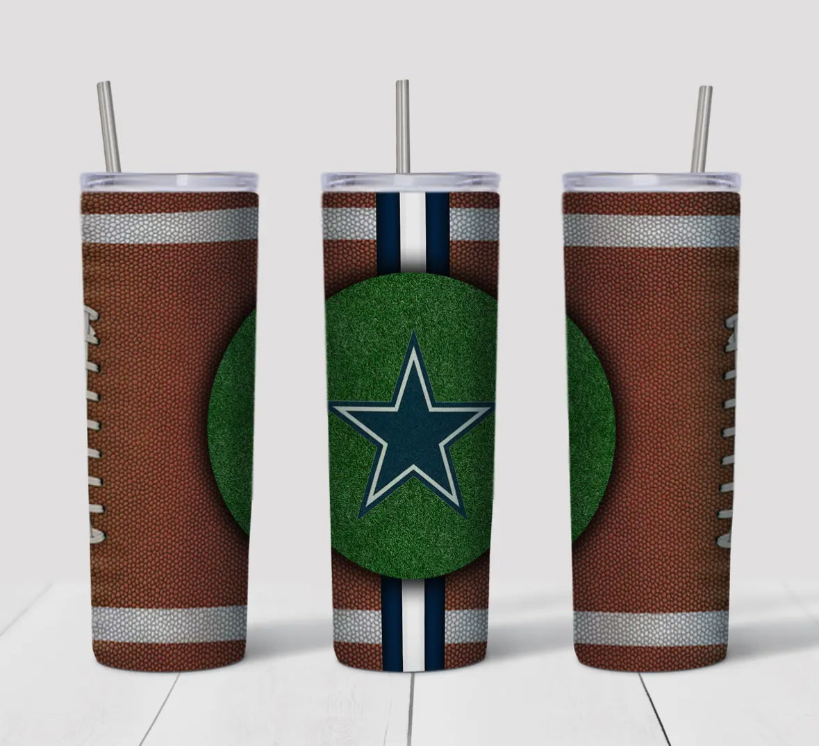 20oz Stainless Steel Tumbler- Football - Dallas Cowboys