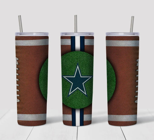 20oz Stainless Steel Tumbler- Football - Dallas Cowboys