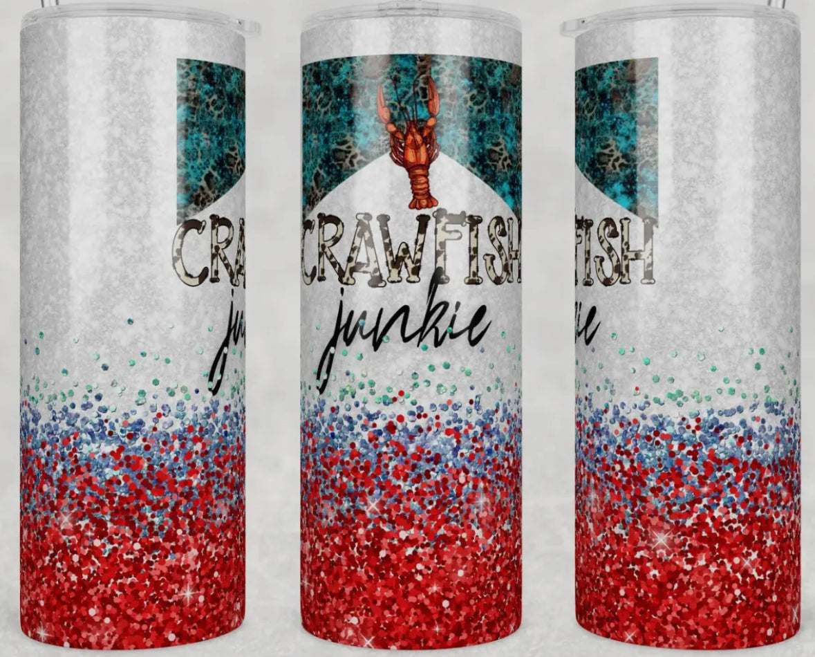 20oz Stainless Steel Tumbler - Crawfish Junkie