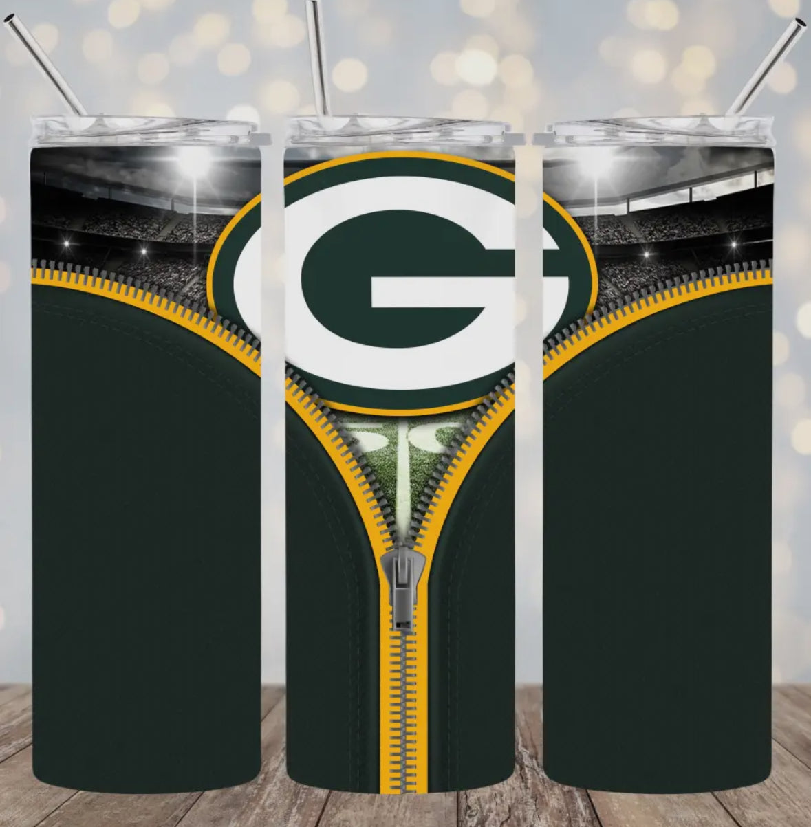 20oz Stainless Steel Tumbler - Football - Green Bay