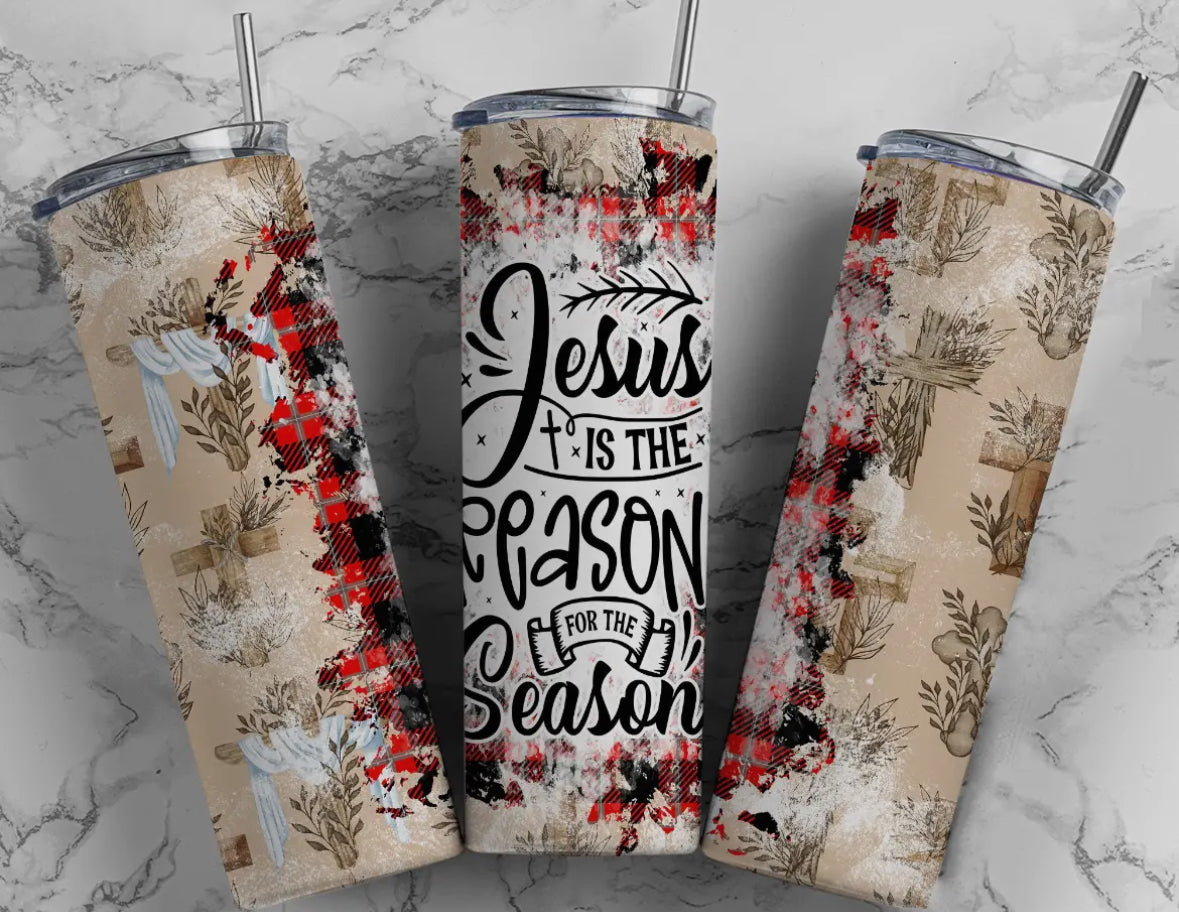 20 oz Stainless Steel Tumbler - Christmas -  Jesus Season