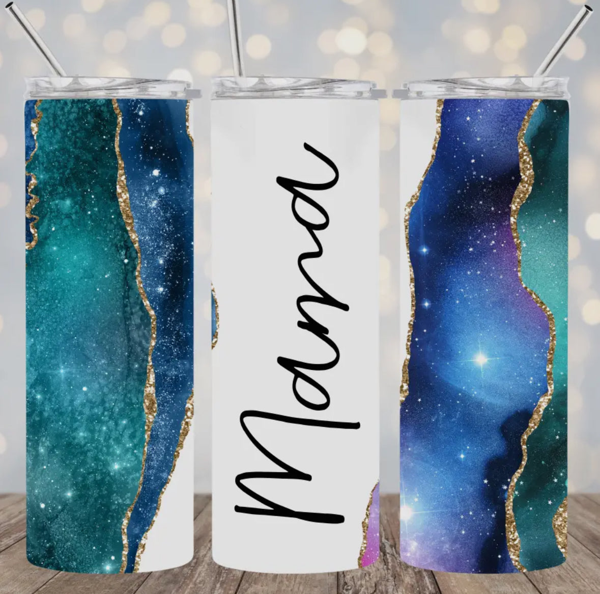 20oz Stainless Steel Tumbler - Mom or Mama Galaxy