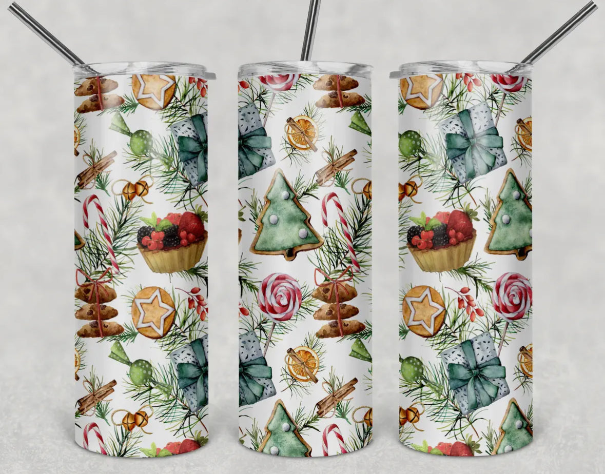 20 oz Stainless Steel Tumbler - Christmas Design