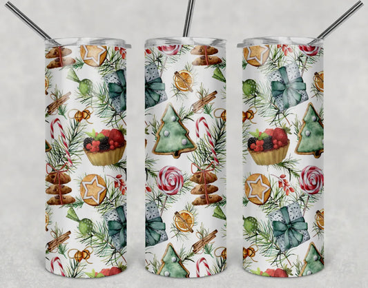 20 oz Stainless Steel Tumbler - Christmas Design