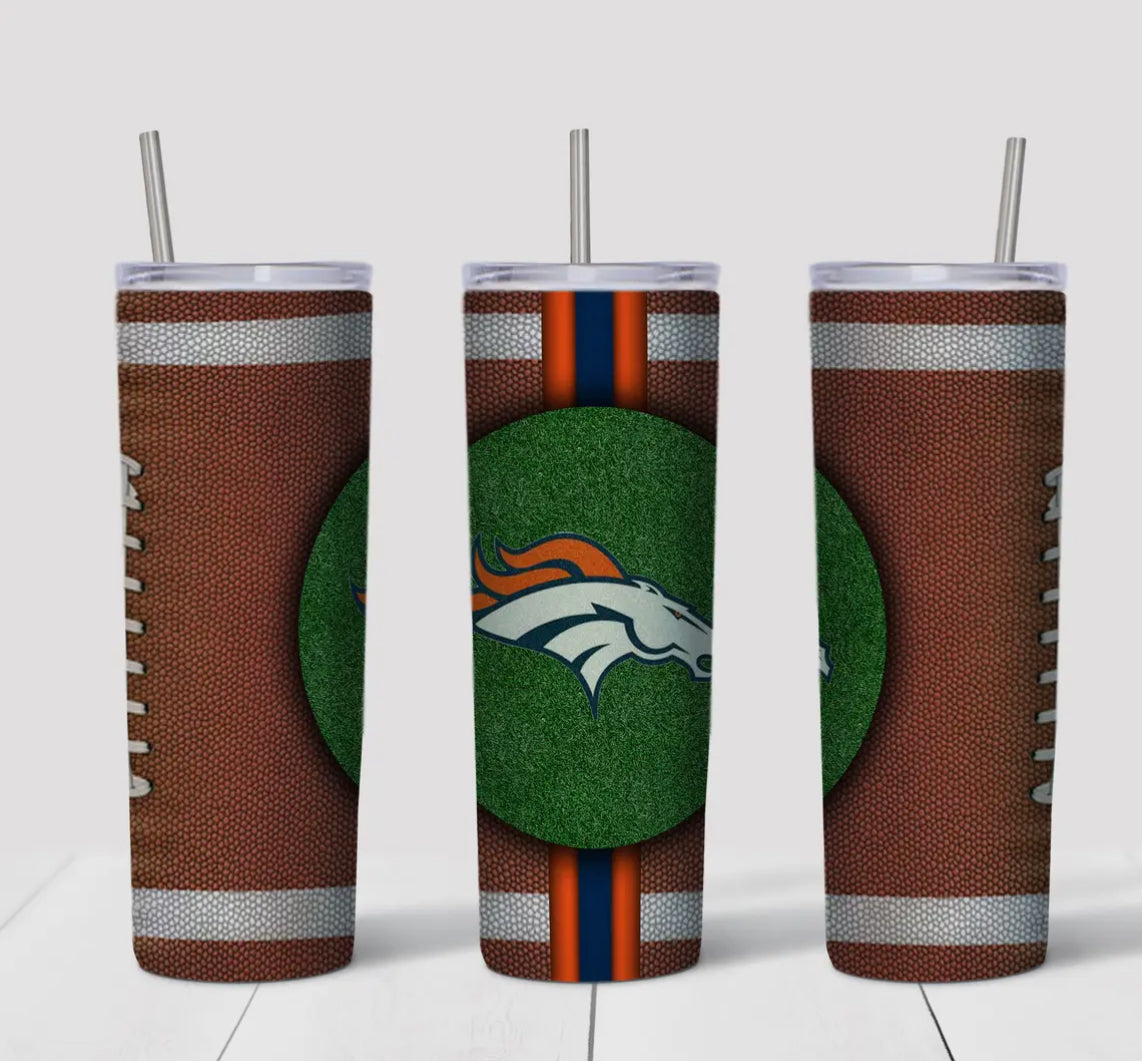 20oz Stainless Steel Tumbler -Football - Denver Broncos