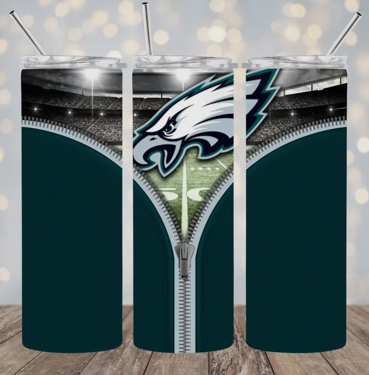 20oz Stainless Steel Tumbler - Football - Eagles