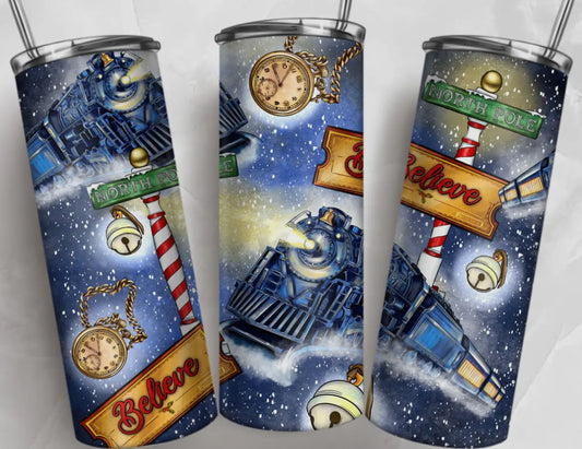 20 oz Stainless Steel Tumbler - Christmas - Polar Express