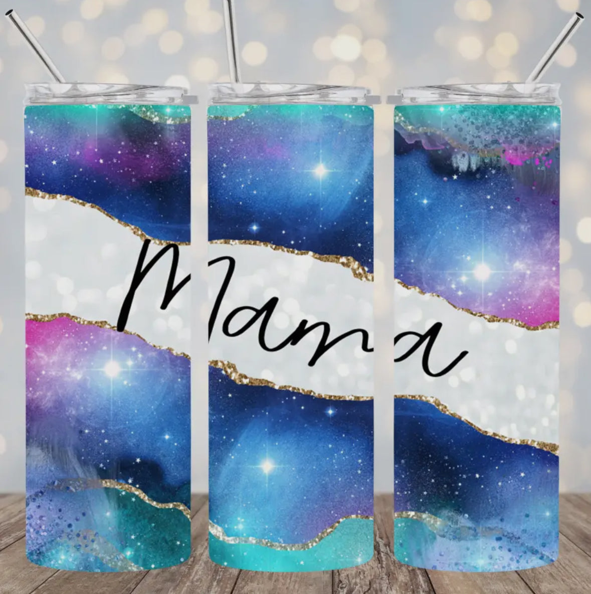 20oz Stainless Steel Tumbler - Mom or Mama Galaxy