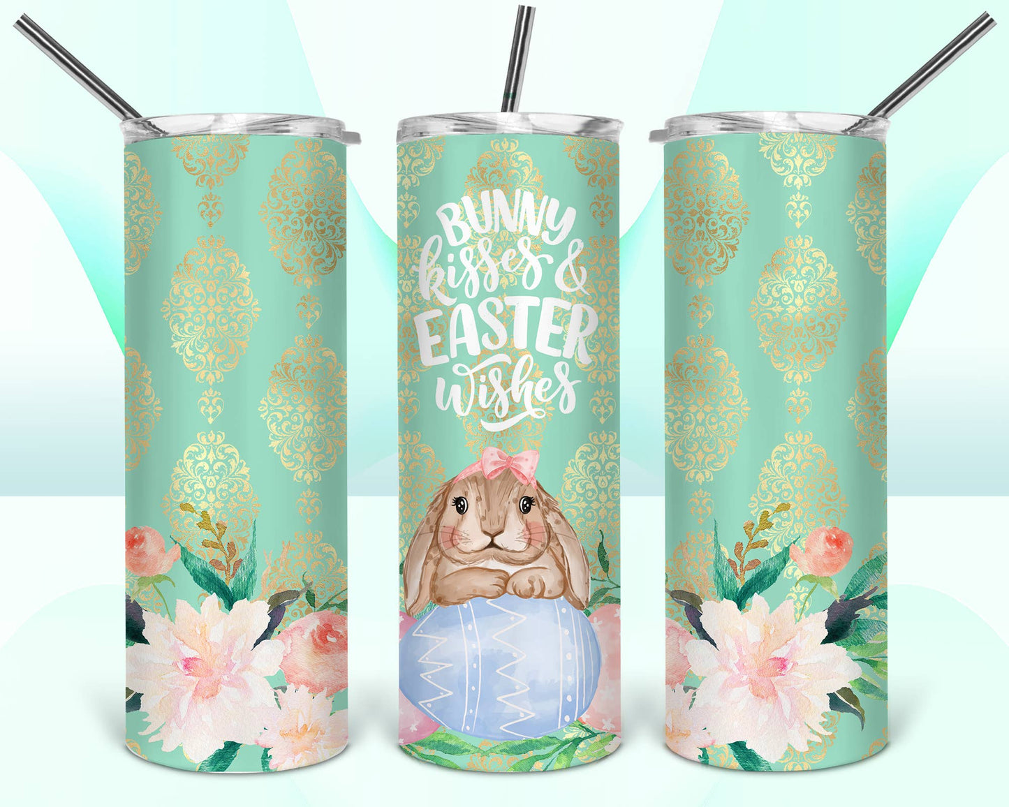 20oz Stainless Steel Tumbler - Easter Bunny Kisses