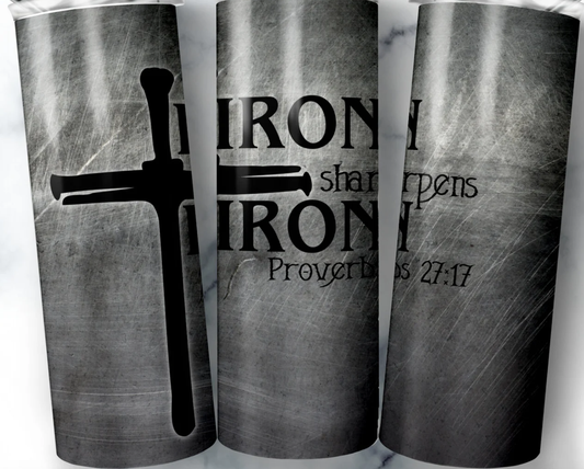 20oz Stainless Steel Tumbler - Iron Sharpens Proverbs