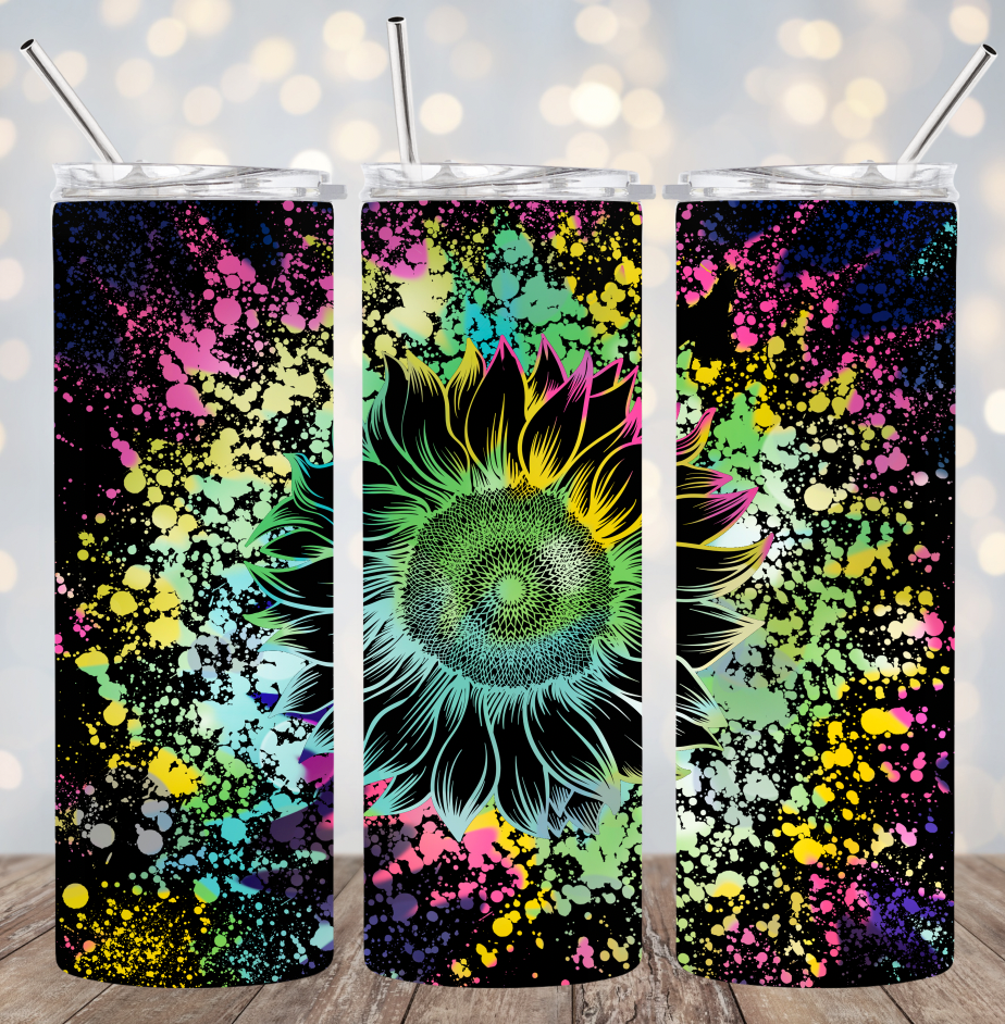 20oz Stainless Steel Tumbler - Flower Splash