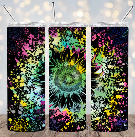 20oz Stainless Steel Tumbler - Flower Splash