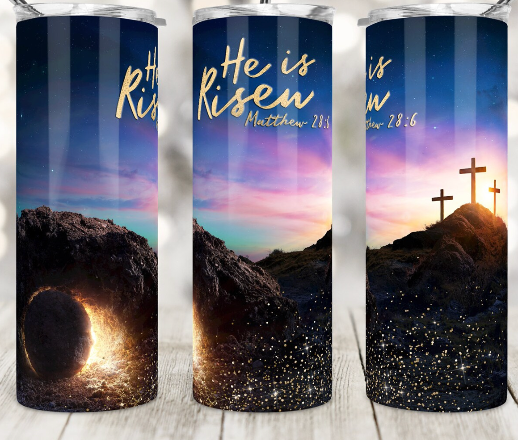 20oz Stainless Steel Tumbler - Easter - He is Risen