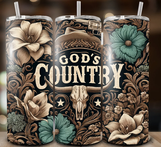 20oz Stainless Steel Tumbler - God's Country