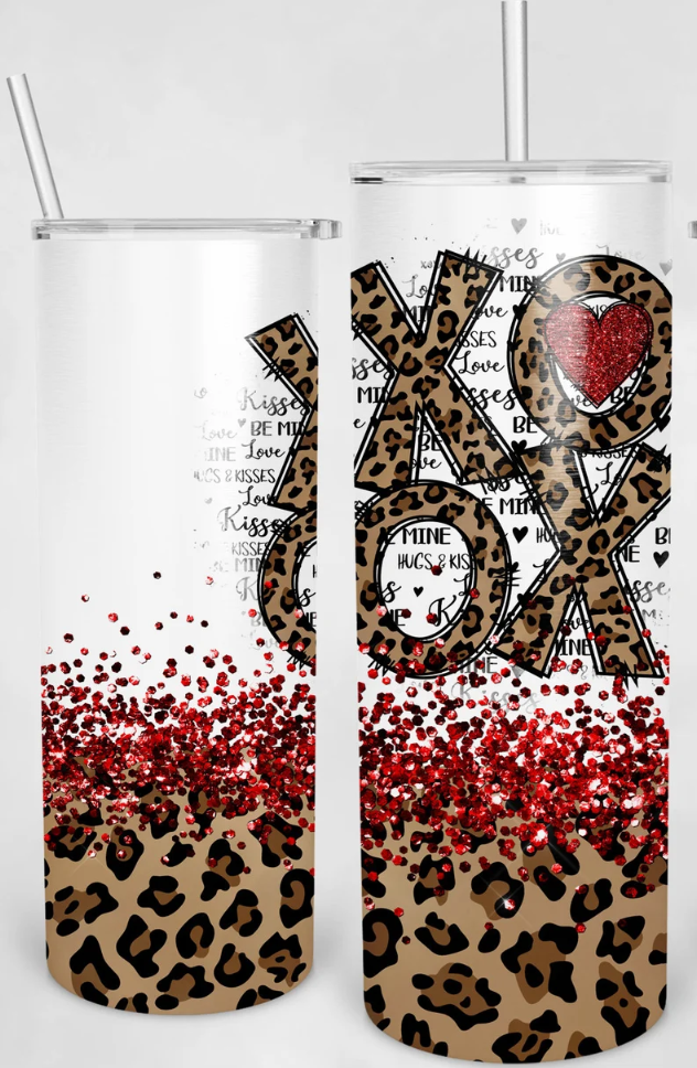 20 oz Stainless Steel Tumbler - Valentine's Day - XOXO