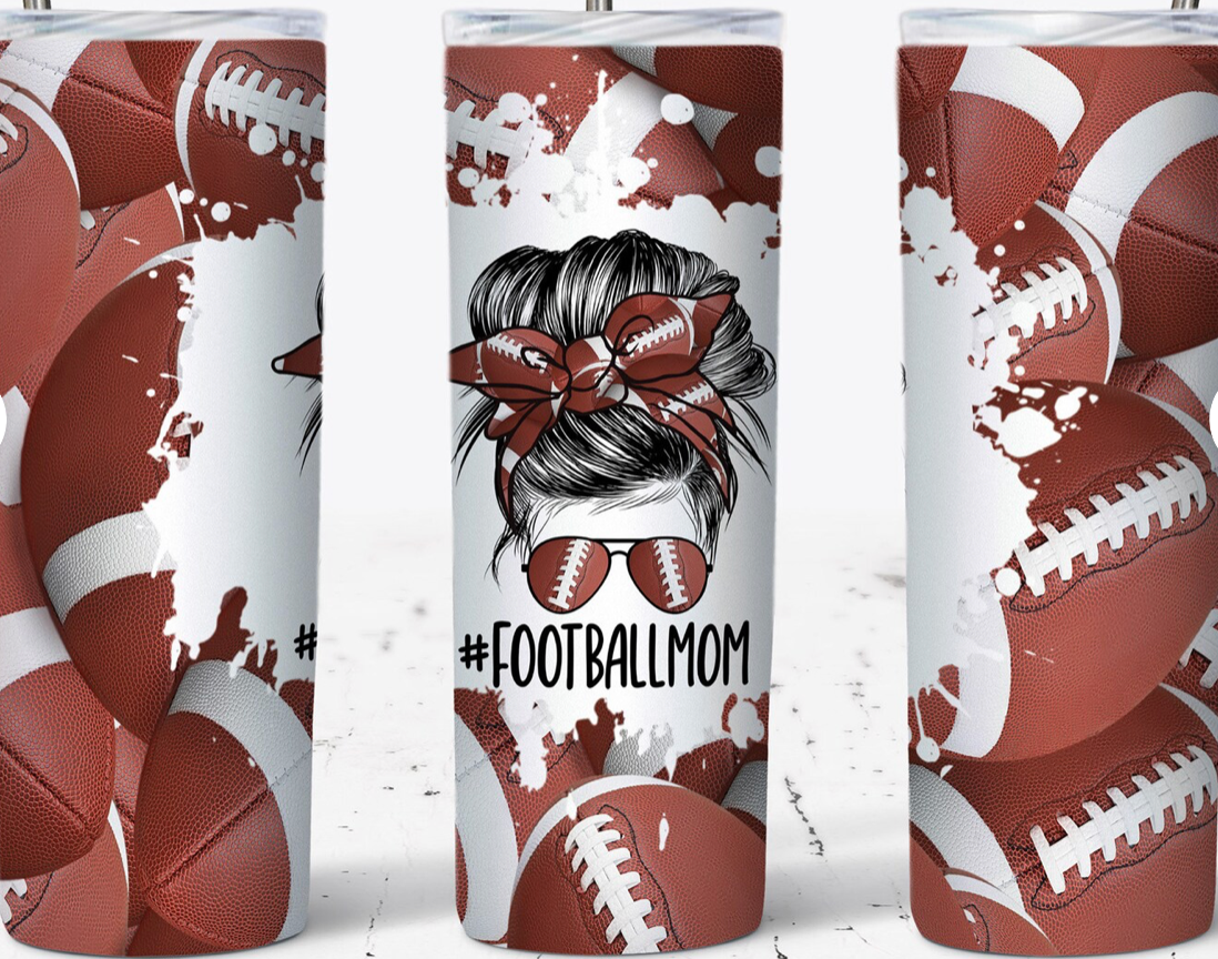 20oz Stainless Steel Tumbler - #FootballMom