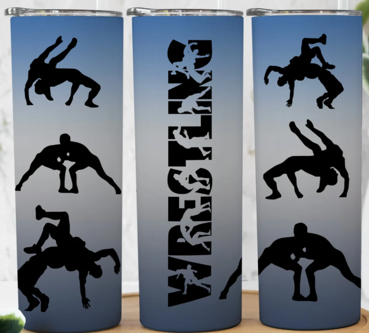 20oz Stainless Steel Tumbler - Wrestling (Ombre)