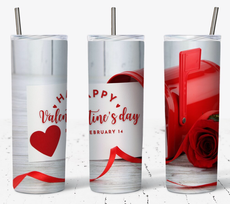 20 oz Stainless Steel Tumbler - Happy Valentine's Day