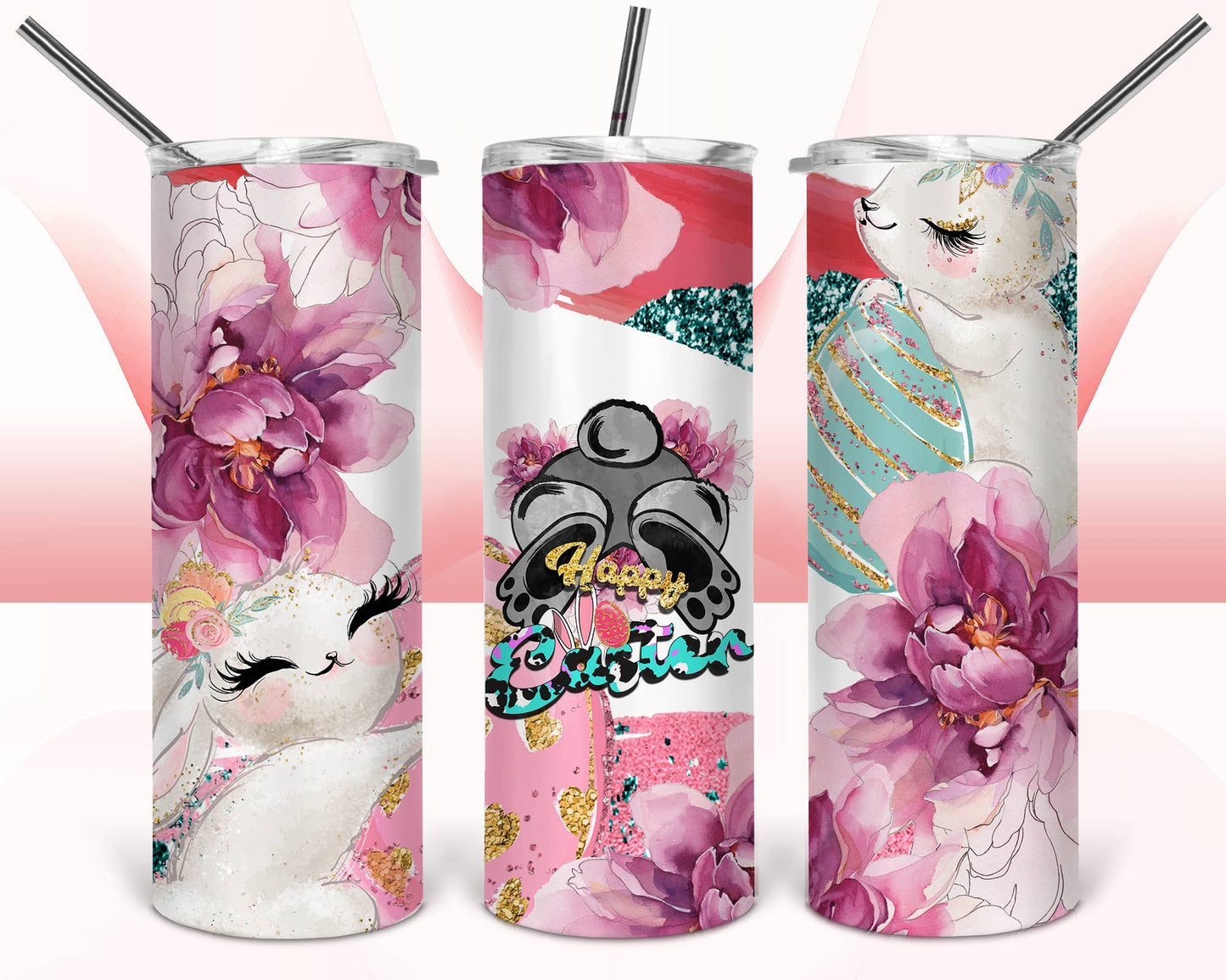 20oz Stainless Steel Tumbler - Happy Easter Design