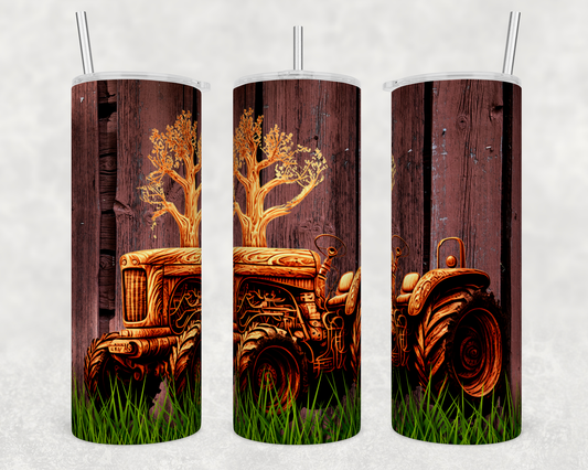 20oz Stainless Steel Tumbler - Wood Tractor
