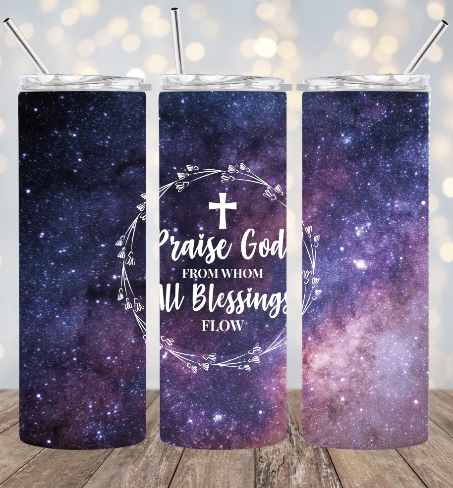 20oz Stainless Steel Tumbler - Religious - Praise God