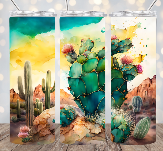 20oz Stainless Steel Tumbler -Cactus