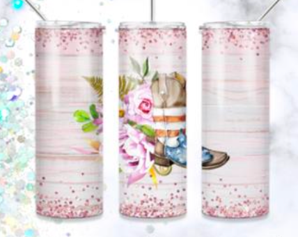 20oz Stainless Steel Tumbler - USA Boot and Flower