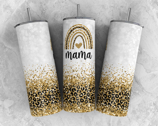 20oz Stainless Steel Tumbler - Mama Gold Rainbow